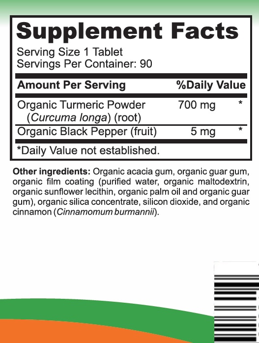 Organic Turmeric with Organic Black Pepper by King Naturals I 90 Tabs Organic Turmeric with Organic Black Pepper by King Naturals I 90 Tabs