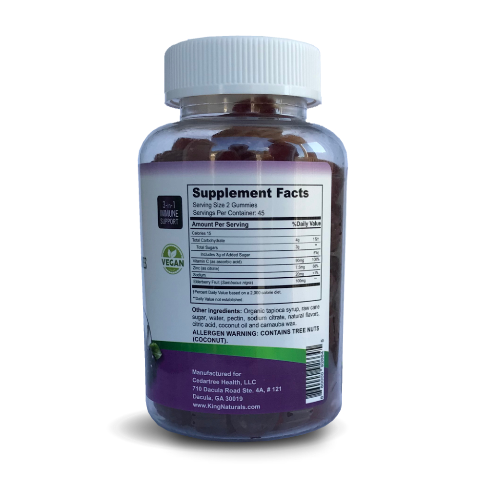 Elderberry Gummies with Zinc & Vitamin C by King Naturals Elderberry Gummies with Zinc & Vitamin C by King Naturals