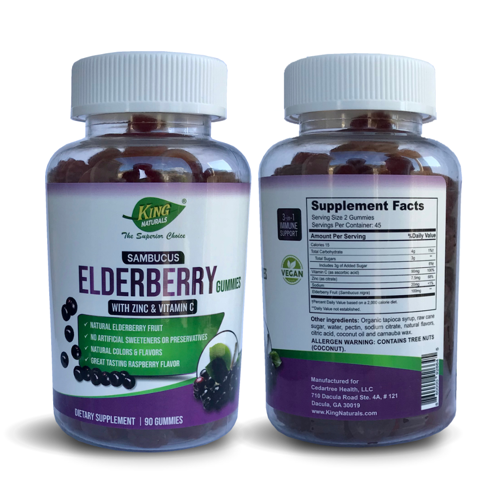 Elderberry Gummies with Zinc & Vitamin C by King Naturals Elderberry Gummies with Zinc & Vitamin C by King Naturals