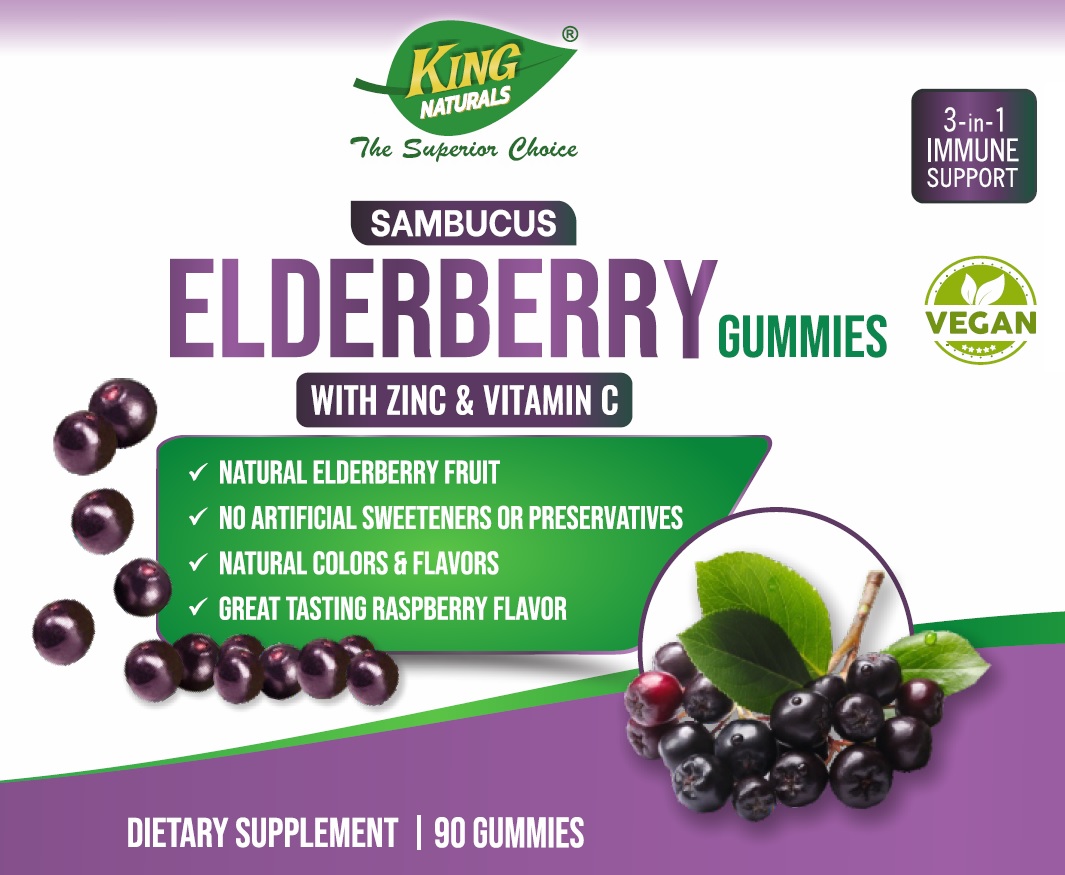 Elderberry Gummies with Zinc & Vitamin C by King Naturals Elderberry Gummies with Zinc & Vitamin C by King Naturals